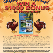 Thanksgiving 2014 Promotion Win A $1000 Bonus