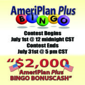 AmeriPlan Plus BINGO! Promotion Begins July 1st Thru July 31st